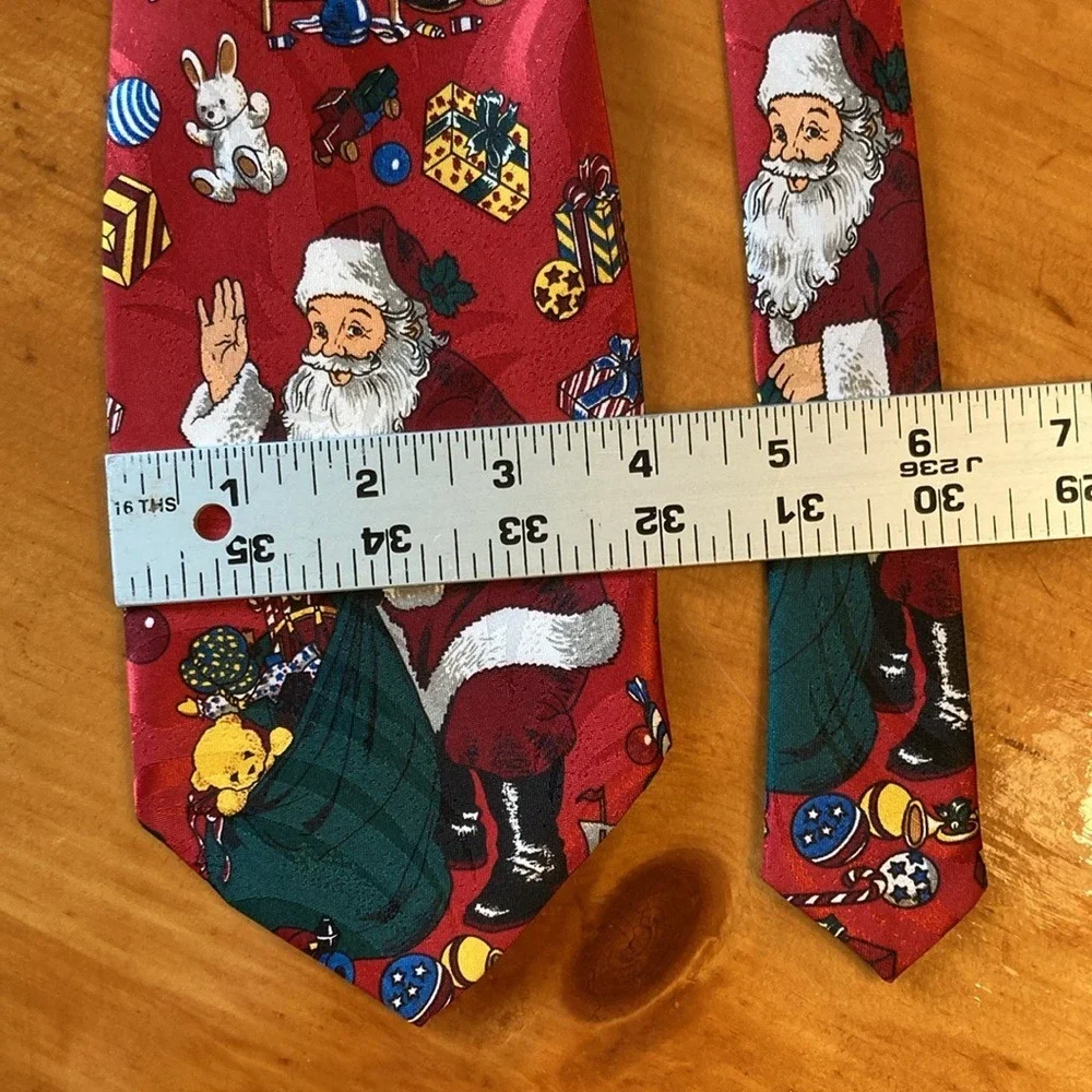 90s Nostalgia Mens Christmas Santa Claus‎ Toy Sack Handmade Holiday Necktie Tie